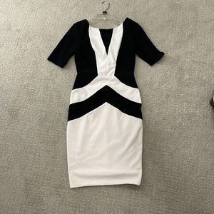 Bisou Bisou black and white business dress. Size 4